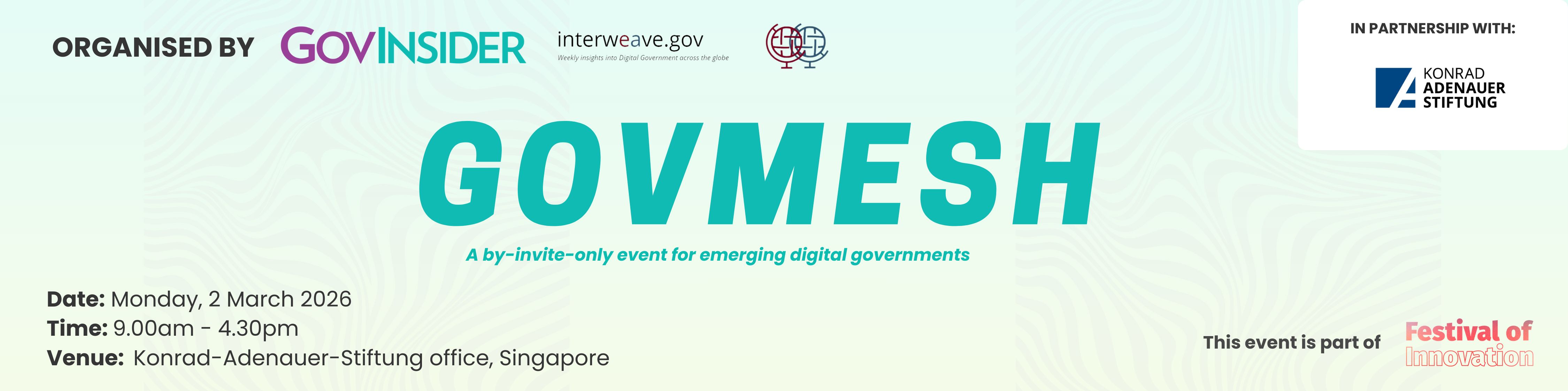 event banner for GovMesh 4.0 by GovInsider and interweave.gov